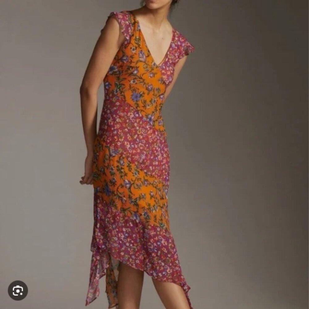 Anthropologie Hanky Hem Midi Dress Floral Slip Dress Fairycore Cottagecore 16W - Picture 2 of 8